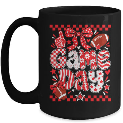 Preppy Game Day Football Girly Bow Team Spirit Girls Red Mug | teecentury