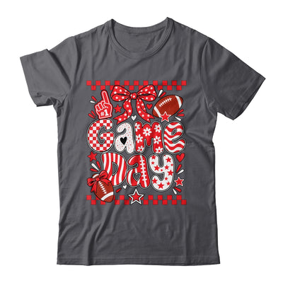 Preppy Game Day Football Girly Bow Team Spirit Girls Red Shirt & Hoodie | teecentury