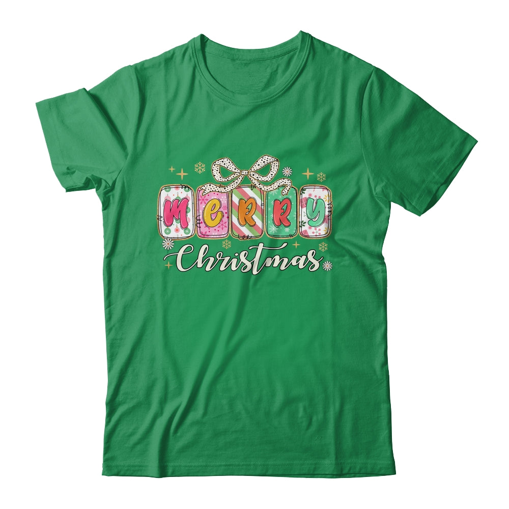 Preppy Merry Christmas Girly Xmas Cute Coquette Bow Girl Shirt & Sweatshirt | teecentury