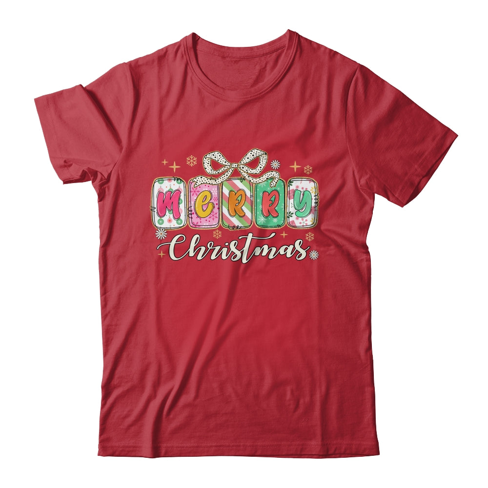 Preppy Merry Christmas Girly Xmas Cute Coquette Bow Girl Shirt & Sweatshirt | teecentury