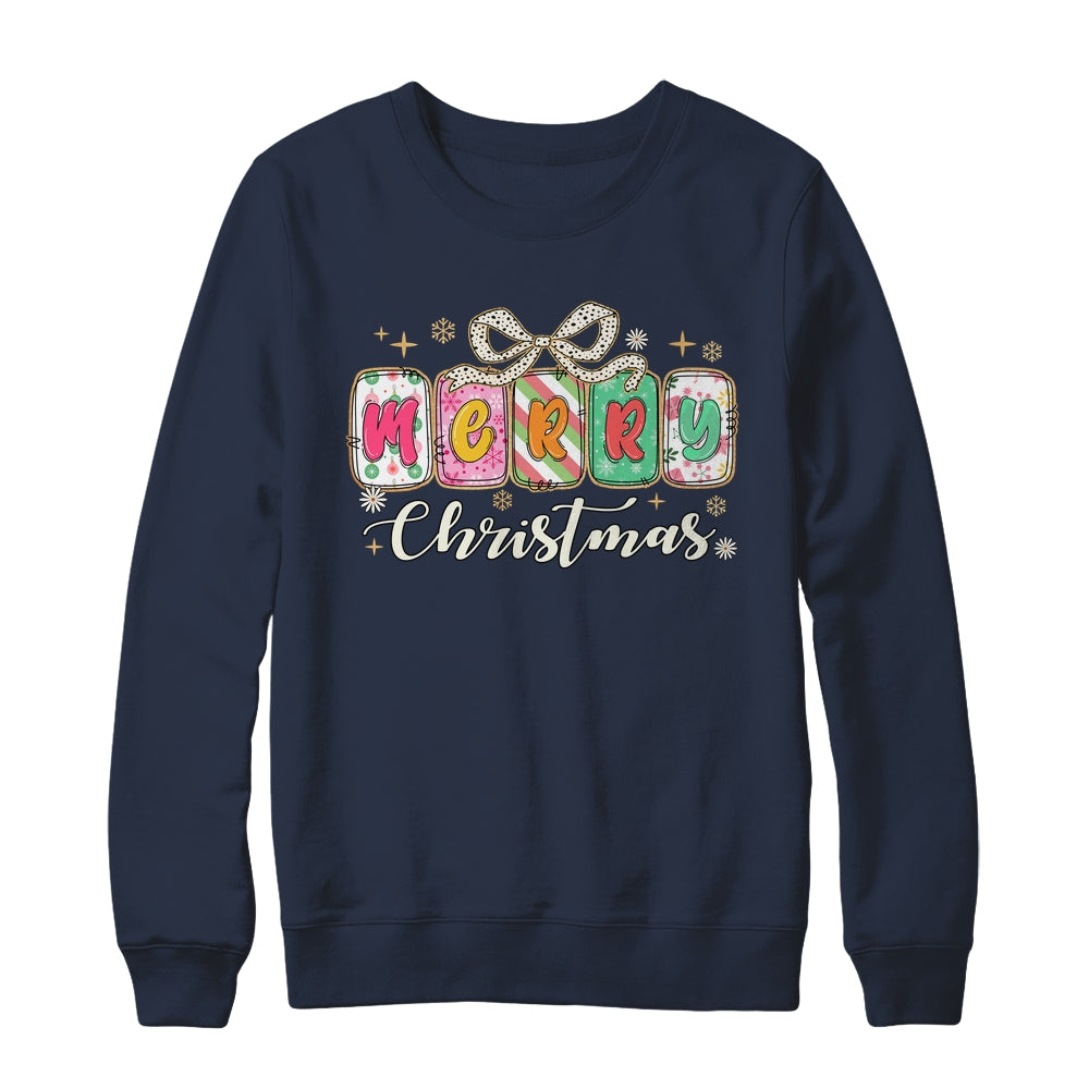 Preppy Merry Christmas Girly Xmas Cute Coquette Bow Girl Shirt & Sweatshirt | teecentury
