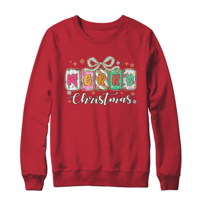 Preppy Merry Christmas Girly Xmas Cute Coquette Bow Girl Shirt & Sweatshirt | teecentury