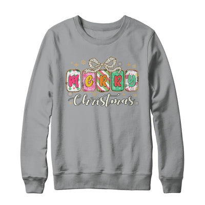 Preppy Merry Christmas Girly Xmas Cute Coquette Bow Girl Shirt & Sweatshirt | teecentury
