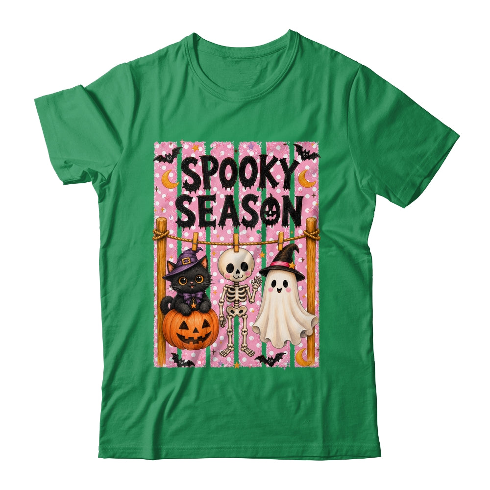 Preppy Spooky Season Coquette Skeleton Ghost Cat Halloween Shirt & Sweatshirt | teecentury