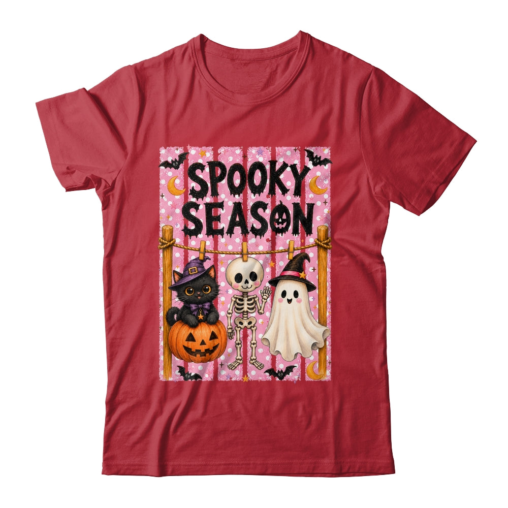Preppy Spooky Season Coquette Skeleton Ghost Cat Halloween Shirt & Sweatshirt | teecentury
