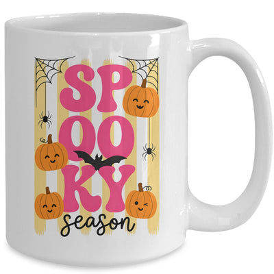 Preppy Spooky Season Fall Design Girly Halloween Striped Mug | teecentury