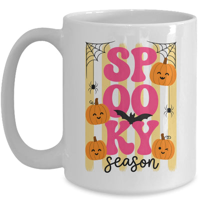 Preppy Spooky Season Fall Design Girly Halloween Striped Mug | teecentury