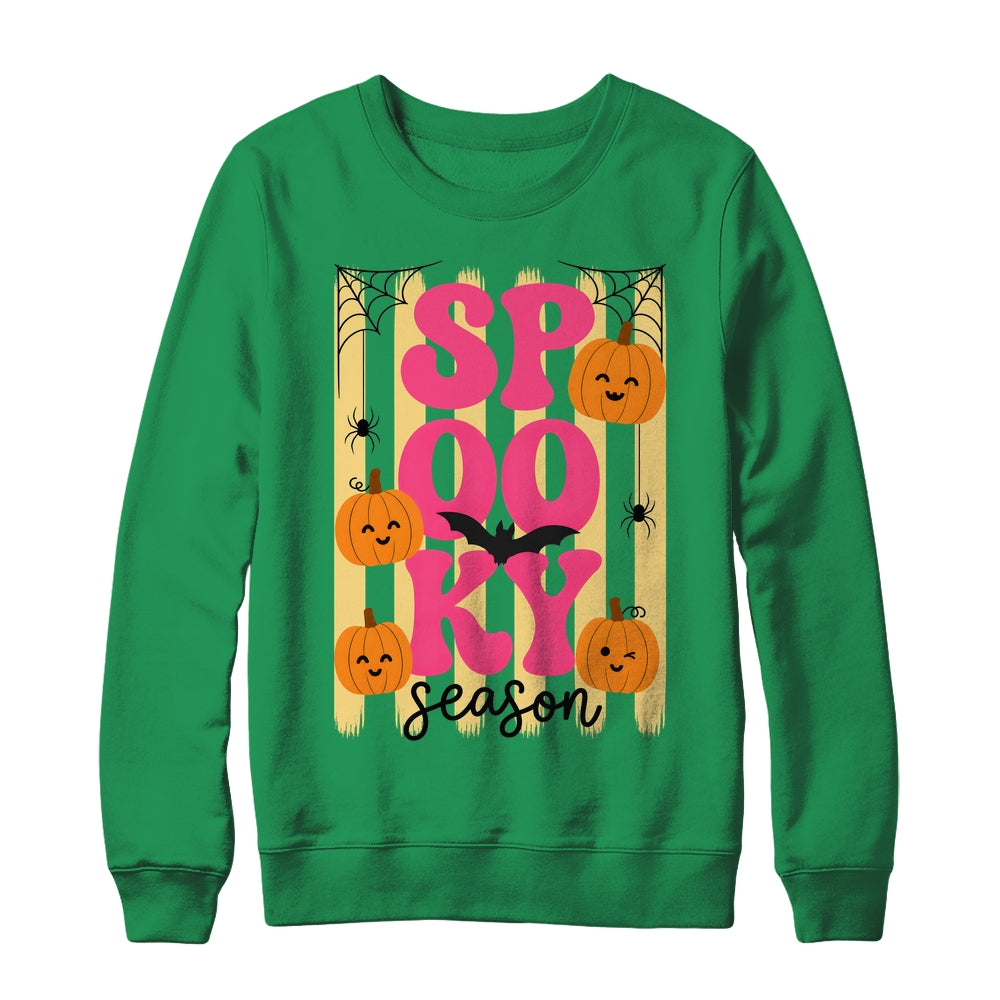 Preppy Spooky Season Fall Design Girly Halloween Striped Shirt & Sweatshirt | teecentury