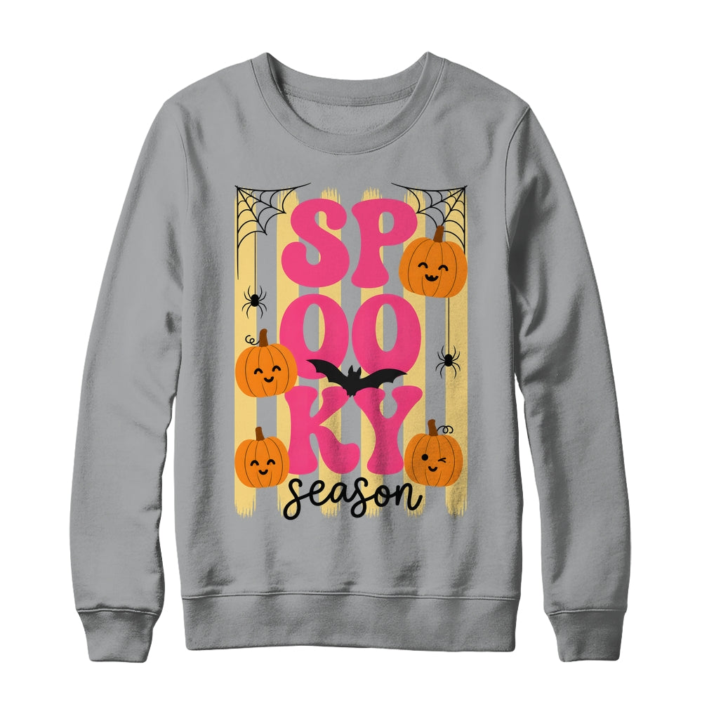 Preppy Spooky Season Fall Design Girly Halloween Striped Shirt & Sweatshirt | teecentury