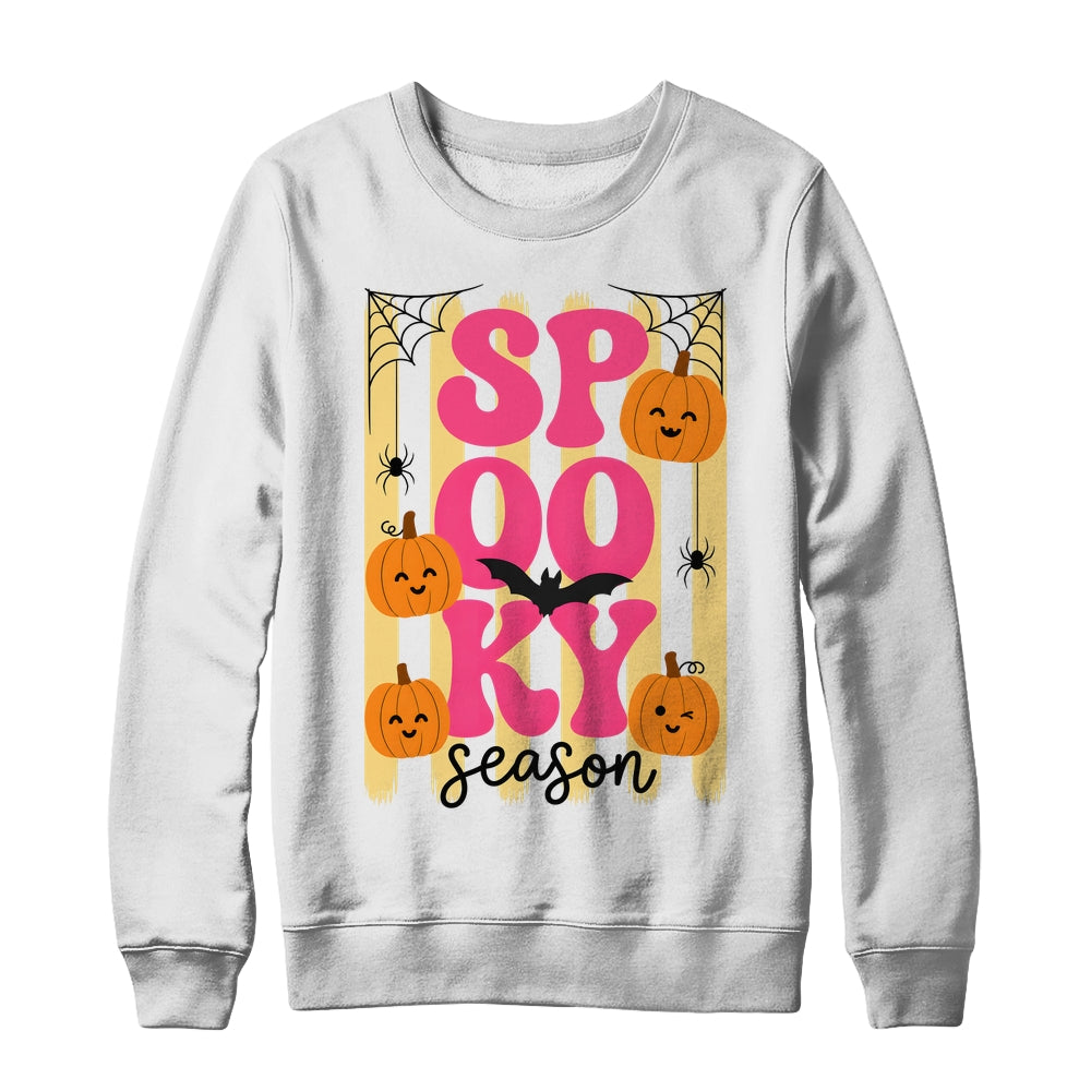Preppy Spooky Season Fall Design Girly Halloween Striped Shirt & Sweatshirt | teecentury