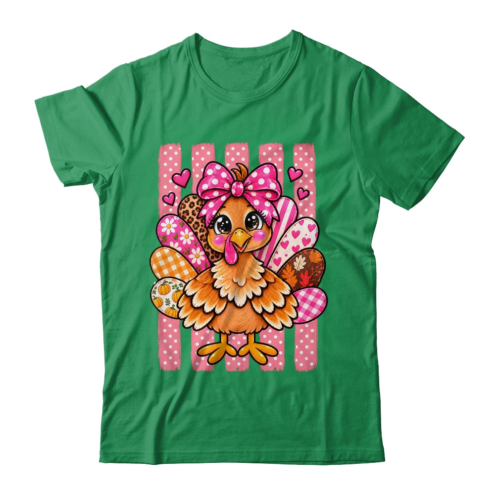 Preppy Thanksgiving Turkey Coquette Autumn Striped Leopard Shirt & Sweatshirt | teecentury