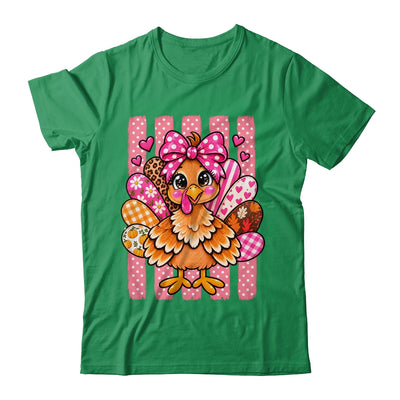 Preppy Thanksgiving Turkey Coquette Autumn Striped Leopard Shirt & Sweatshirt | teecentury