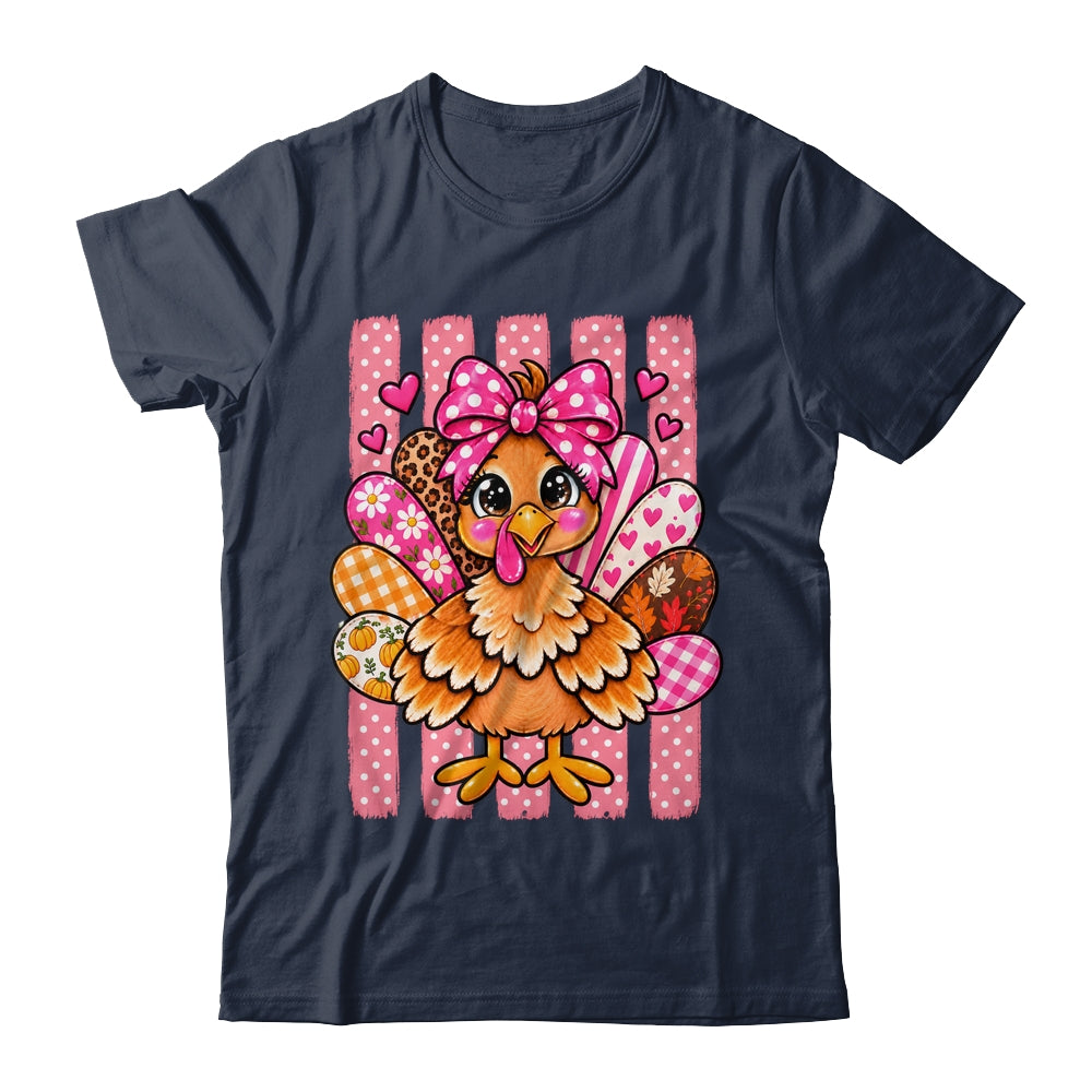 Preppy Thanksgiving Turkey Coquette Autumn Striped Leopard Shirt & Sweatshirt | teecentury