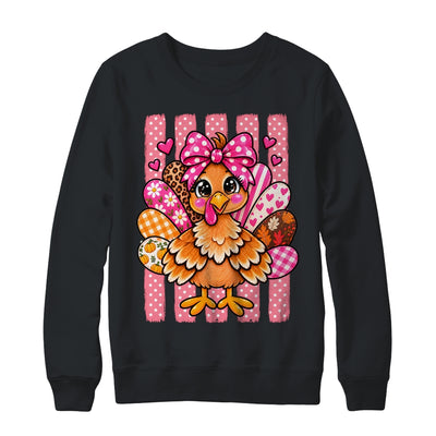 Preppy Thanksgiving Turkey Coquette Autumn Striped Leopard Shirt & Sweatshirt | teecentury