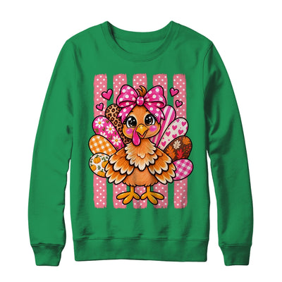 Preppy Thanksgiving Turkey Coquette Autumn Striped Leopard Shirt & Sweatshirt | teecentury