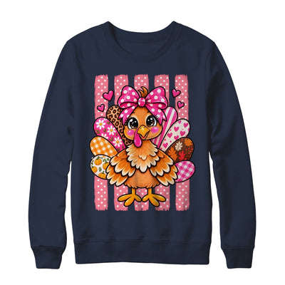 Preppy Thanksgiving Turkey Coquette Autumn Striped Leopard Shirt & Sweatshirt | teecentury