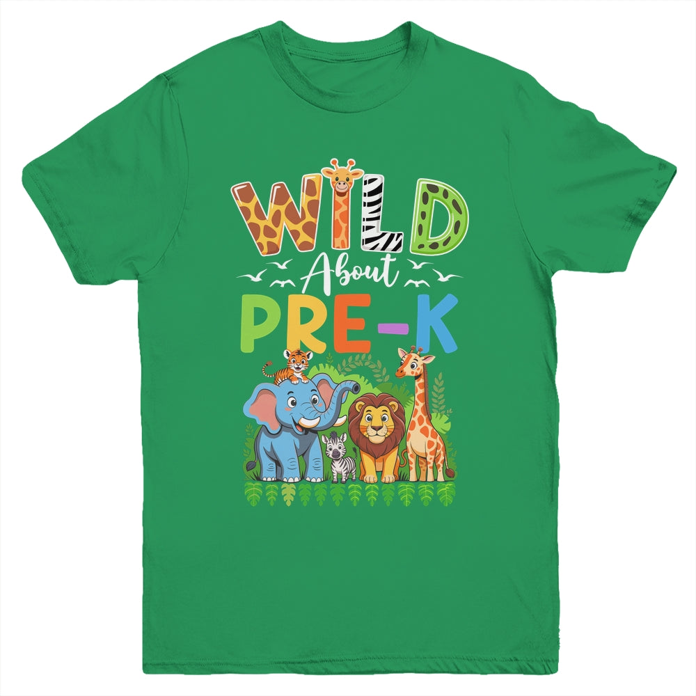 Preschool Teacher Kids Back To School Wild About Pre-k Youth Shirt | teecentury