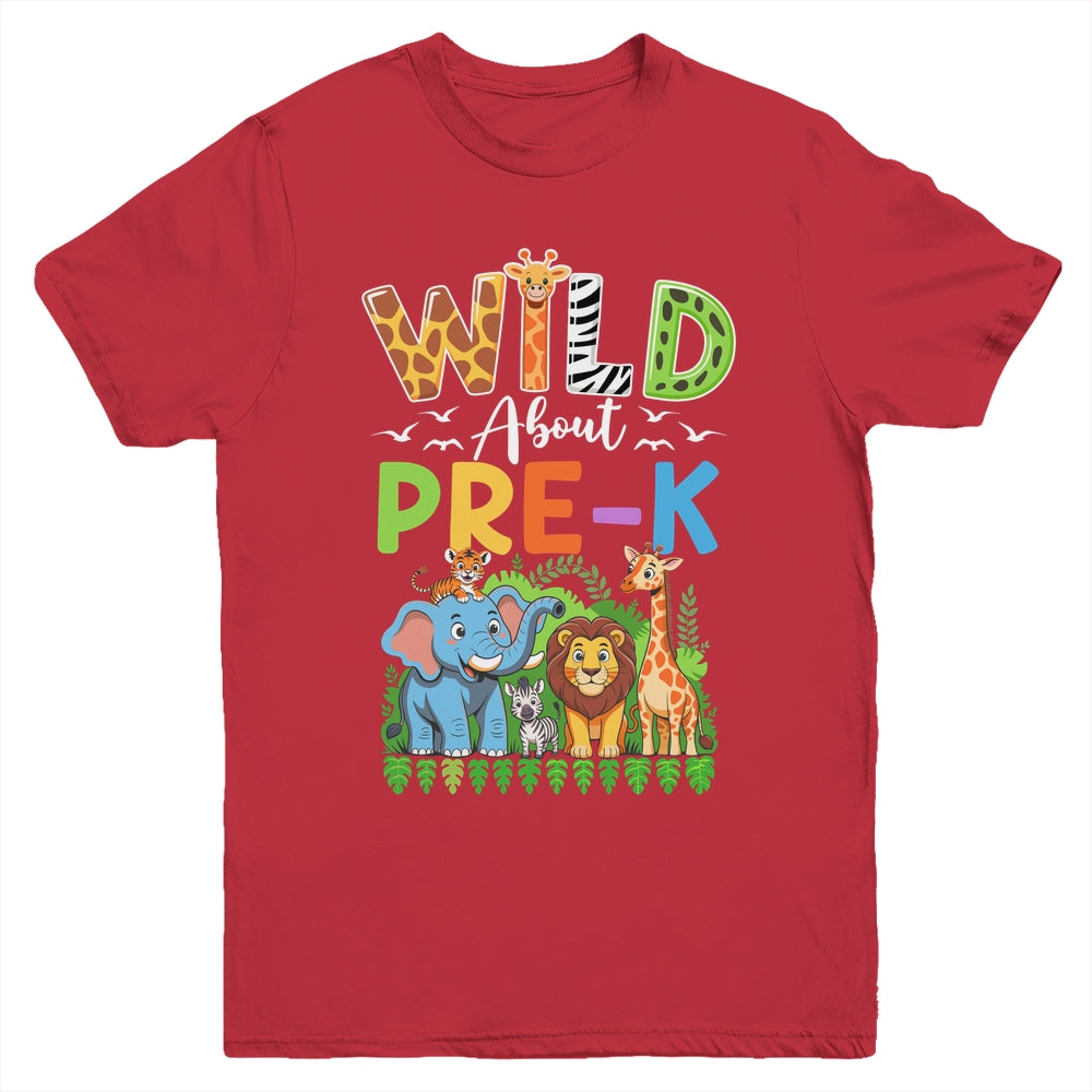 Preschool Teacher Kids Back To School Wild About Pre-k Youth Shirt | teecentury