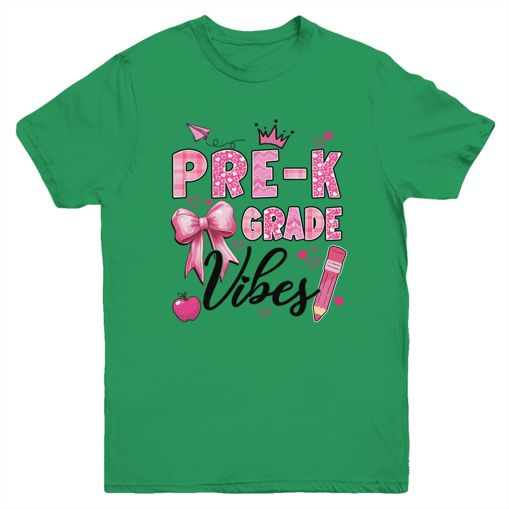 Preschool Vibes Back To School Coquette Teacher Girl Youth Shirt | teecentury
