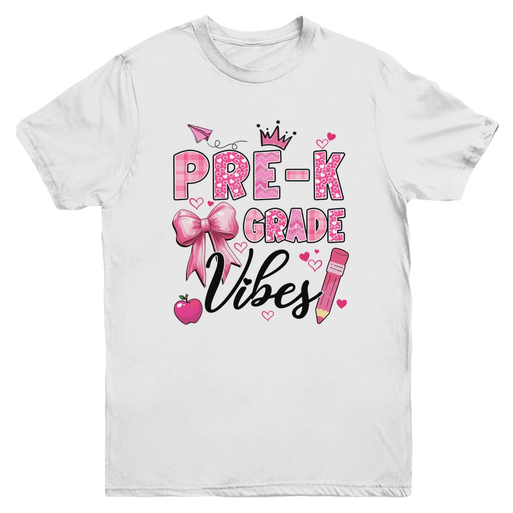Preschool Vibes Back To School Coquette Teacher Girl Youth Shirt | teecentury