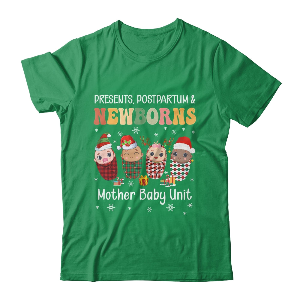 Presents Postpartum Newborns Mother Baby Nurse Xmas T-shirt, Christmas