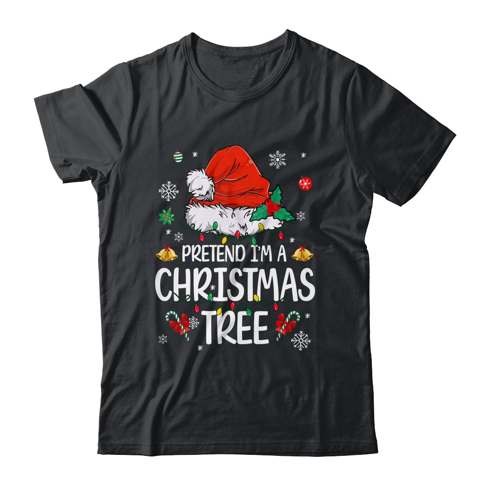 Pretend I'm A Christmas Tree Funny Lazy Halloween Costume Shirt & Sweatshirt | teecentury
