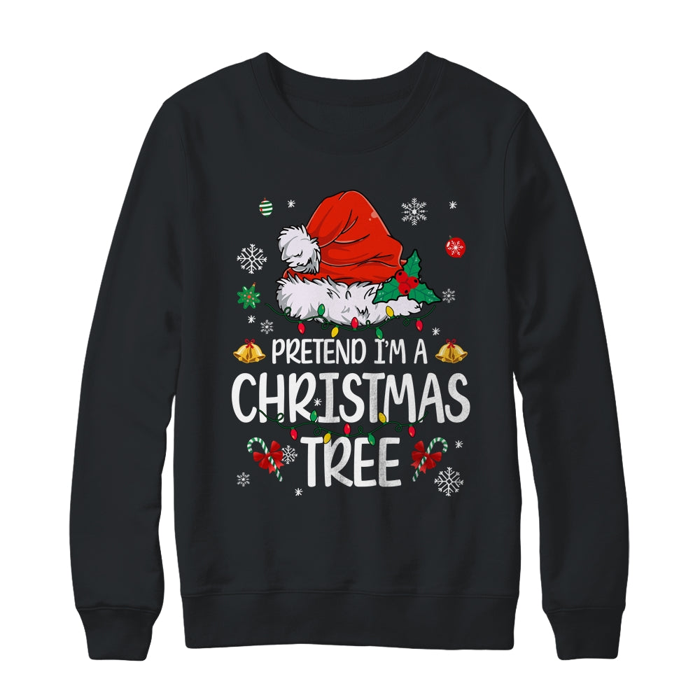 Pretend I'm A Christmas Tree Funny Lazy Halloween Costume Shirt & Sweatshirt | teecentury