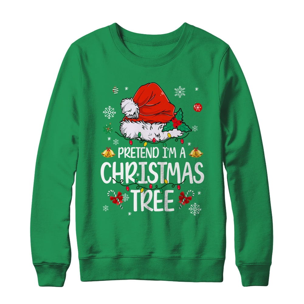 Pretend I'm A Christmas Tree Funny Lazy Halloween Costume Shirt & Sweatshirt | teecentury