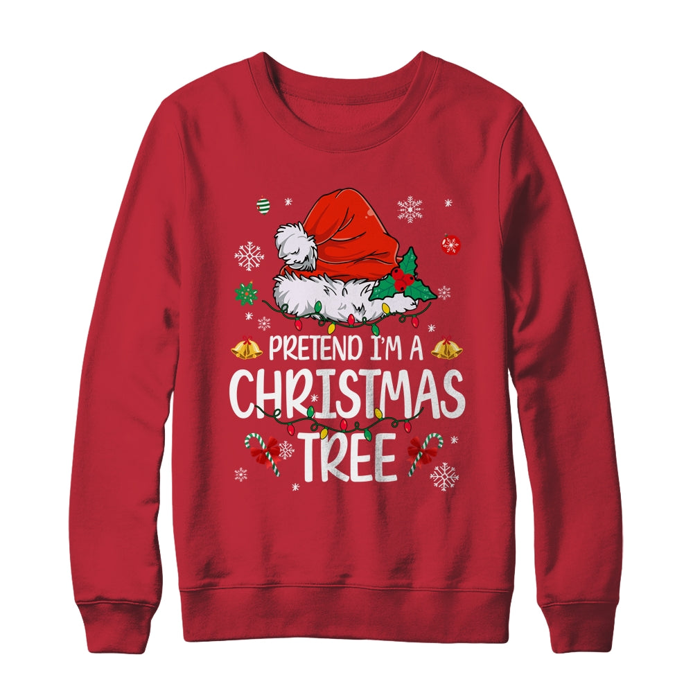 Pretend I'm A Christmas Tree Funny Lazy Halloween Costume Shirt & Sweatshirt | teecentury