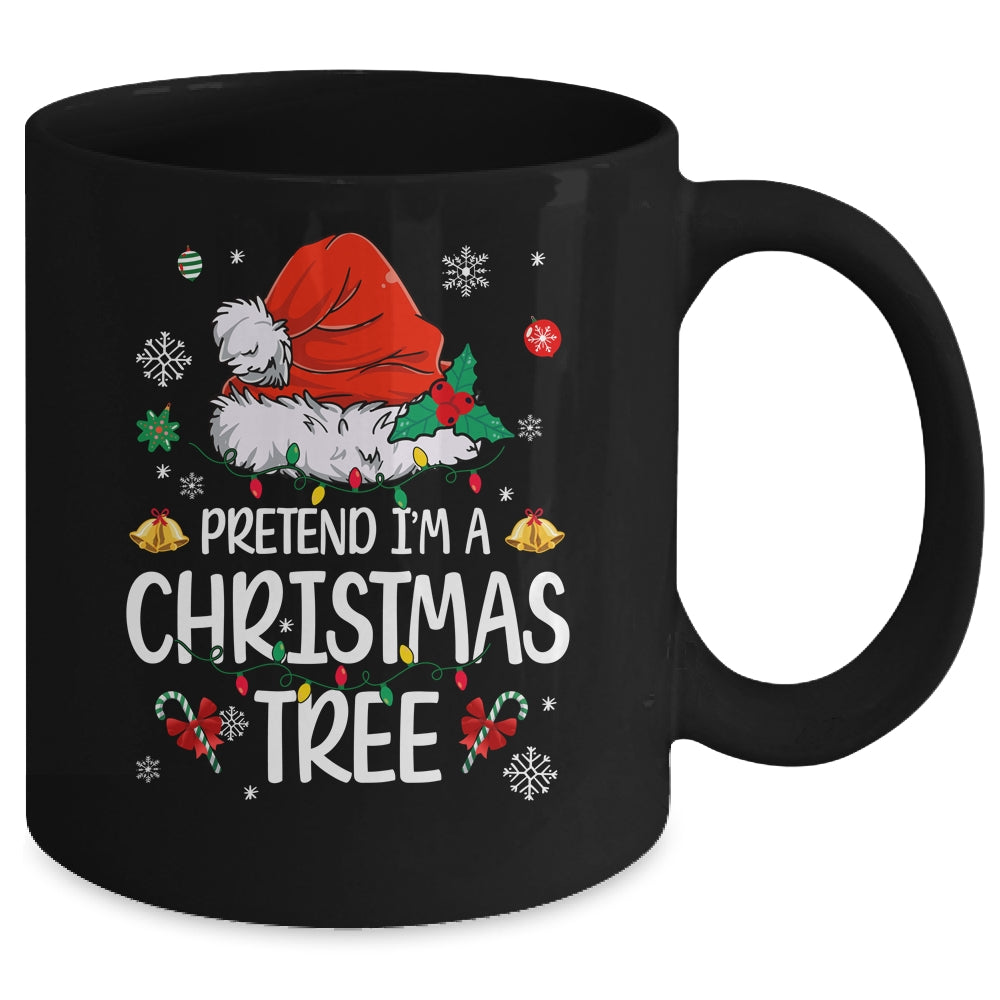 Pretend I'm A Christmas Tree Funny Lazy Halloween Costume Mug | teecentury