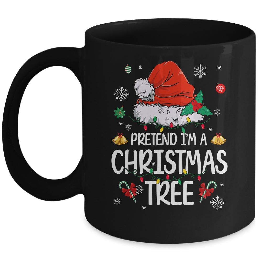 Pretend I'm A Christmas Tree Funny Lazy Halloween Costume Mug | teecentury