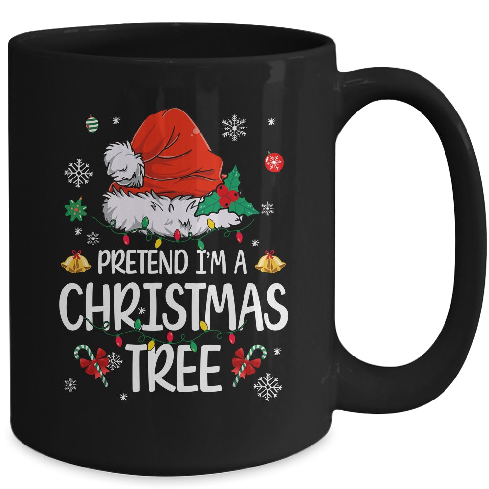 Pretend I'm A Christmas Tree Funny Lazy Halloween Costume Mug | teecentury