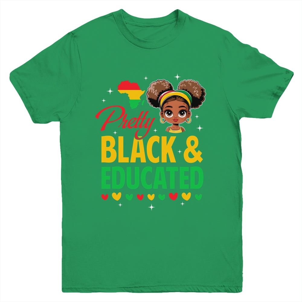 Pretty Black And Educated Girls Black History Kids Girls Youth Shirt | teecentury
