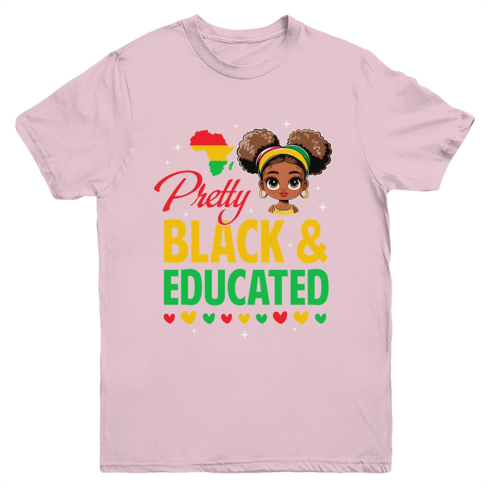 Pretty Black And Educated Girls Black History Kids Girls Youth Shirt | teecentury