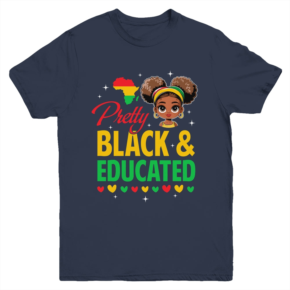 Pretty Black And Educated Girls Black History Kids Girls Youth Shirt | teecentury