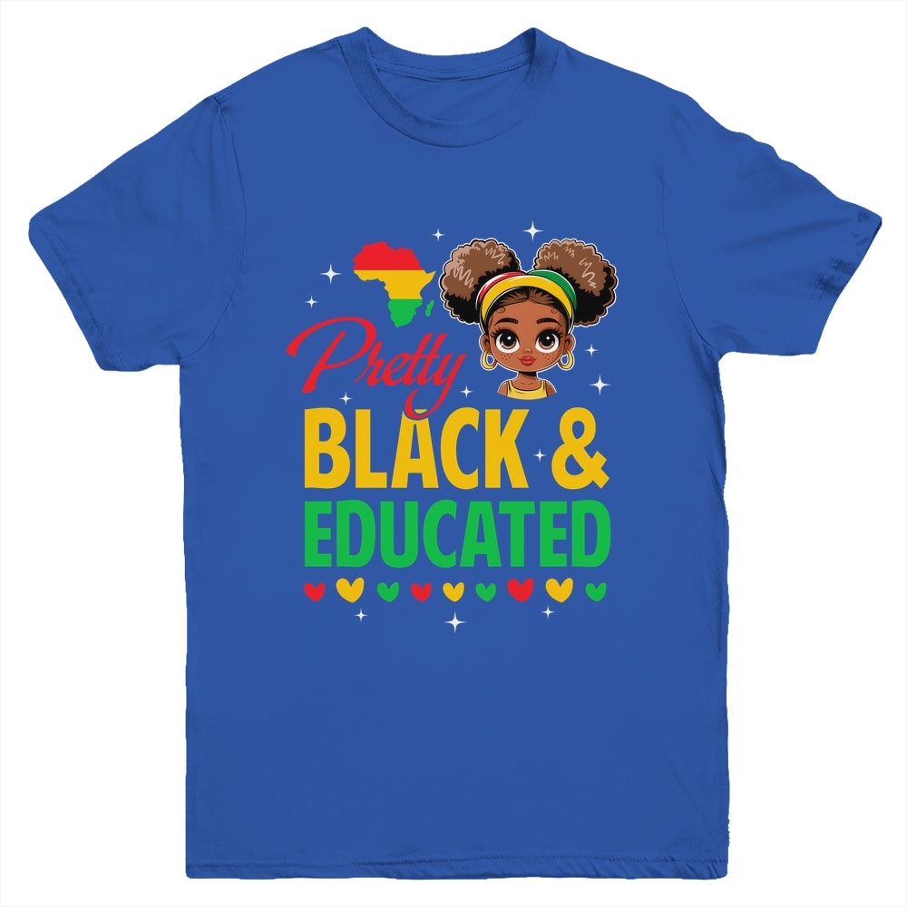 Pretty Black And Educated Girls Black History Kids Girls Youth Shirt | teecentury