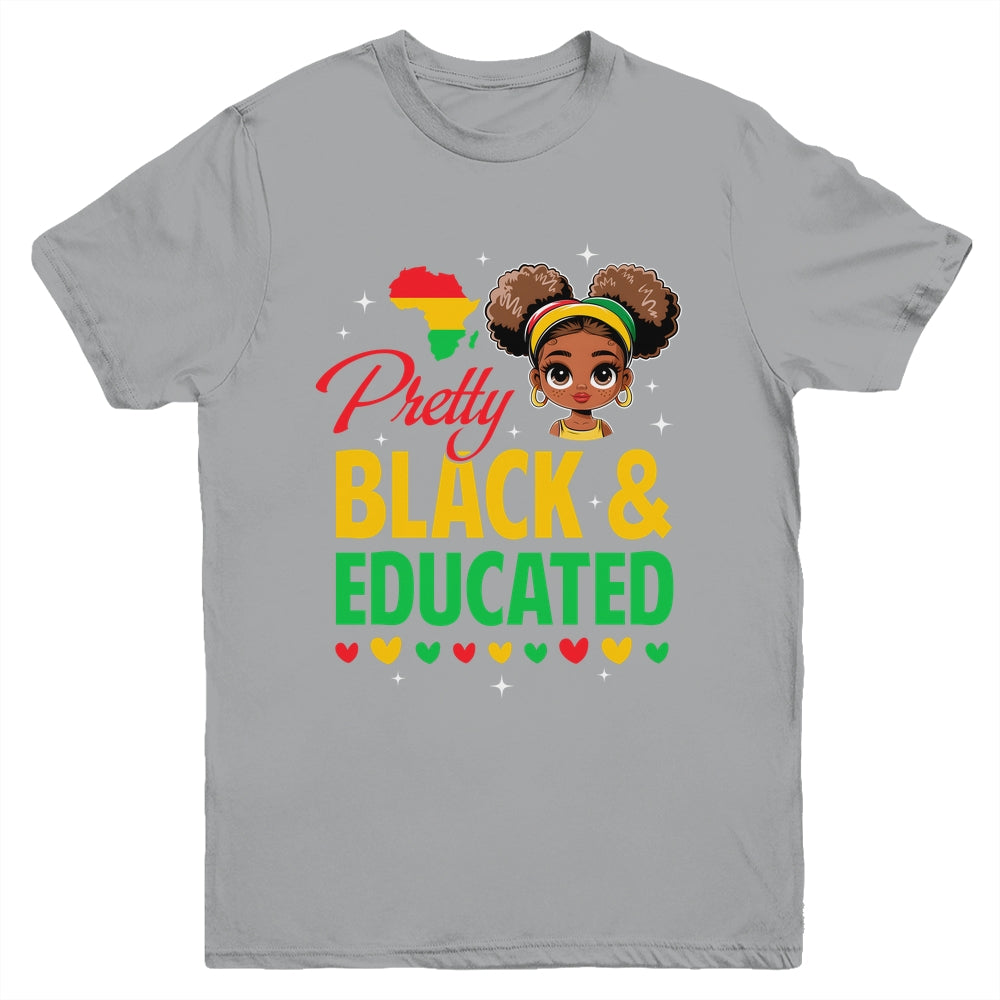 Pretty Black And Educated Girls Black History Kids Girls Youth Shirt | teecentury
