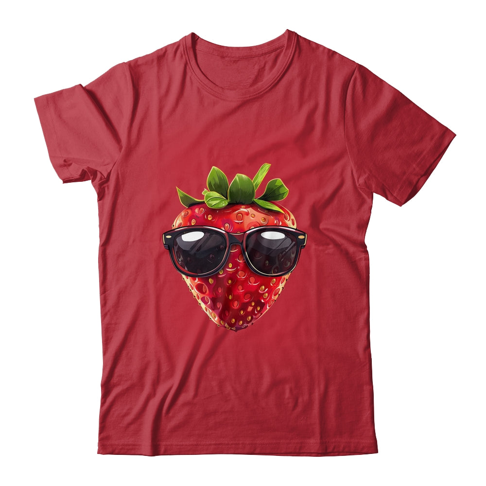 Pretty Strawberry Costume With Glasses For Fruits Lovers Shirt & Tank Top | teecentury