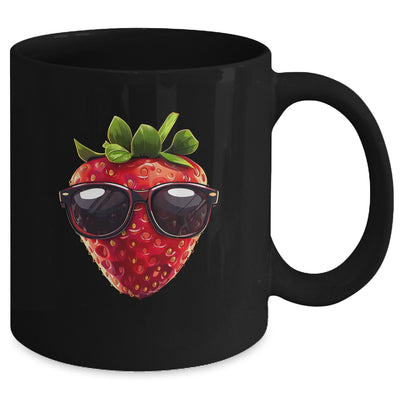 Pretty Strawberry Costume With Glasses For Fruits Lovers Mug | teecentury