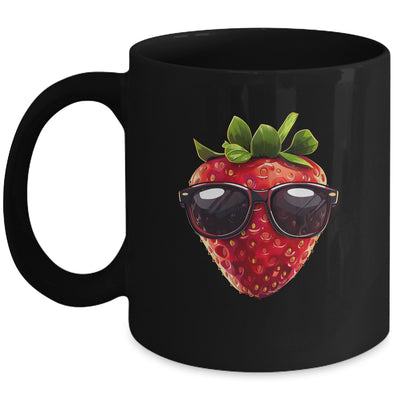 Pretty Strawberry Costume With Glasses For Fruits Lovers Mug | teecentury