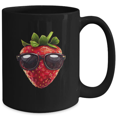 Pretty Strawberry Costume With Glasses For Fruits Lovers Mug | teecentury