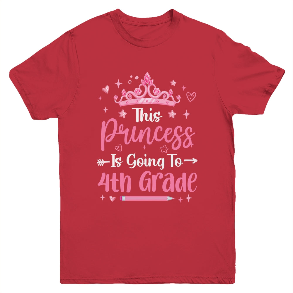 Princess Going To 4th Grade For Girls Kids Back To School Youth Shirt | teecentury