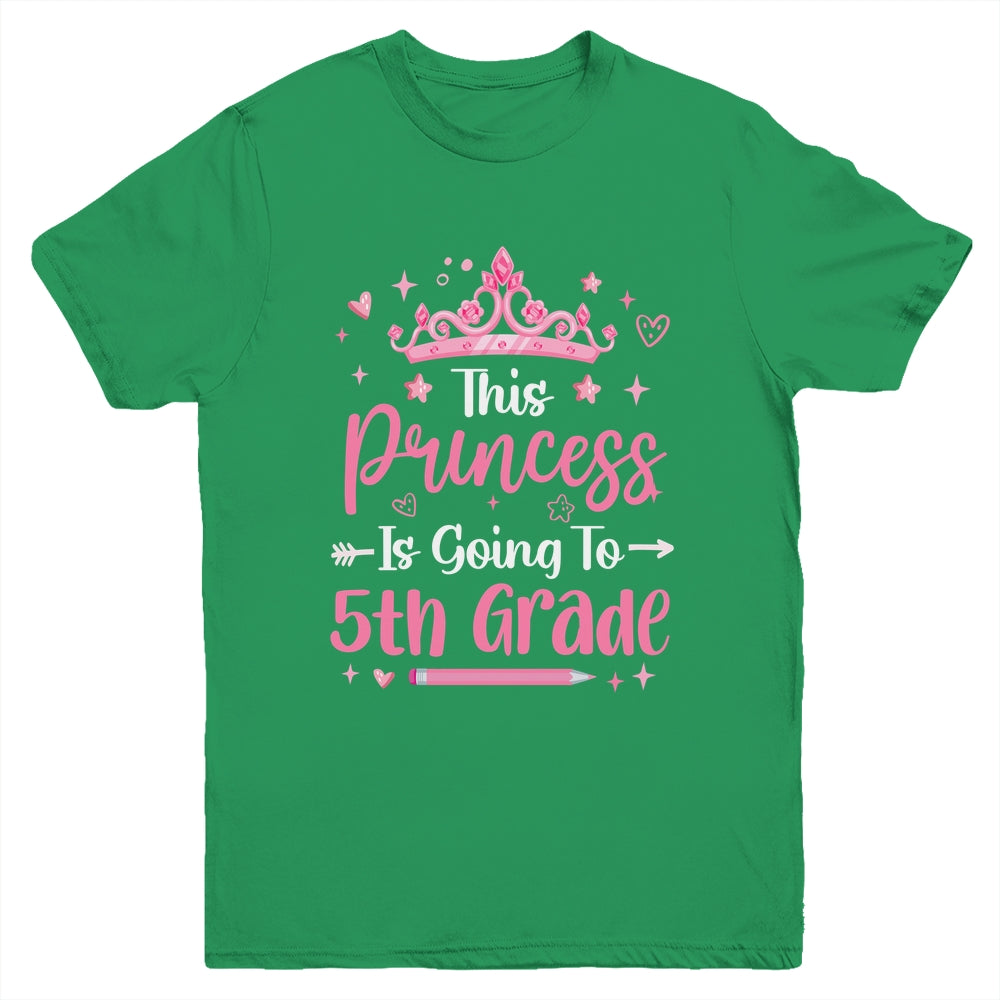 Princess Going To 5th Grade For Girls Kids Back To School Youth Shirt | teecentury