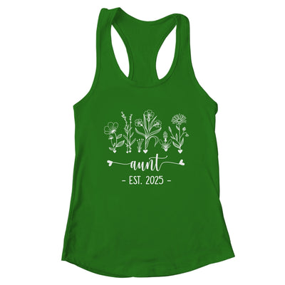Promoted To Aunt 2025 Pregnancy Announcement Floral Shirt & Tank Top | teecentury