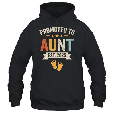 Promoted To Aunt 2025 Retro Soon To Be Aunt Est 2025 Shirt & Hoodie | teecentury