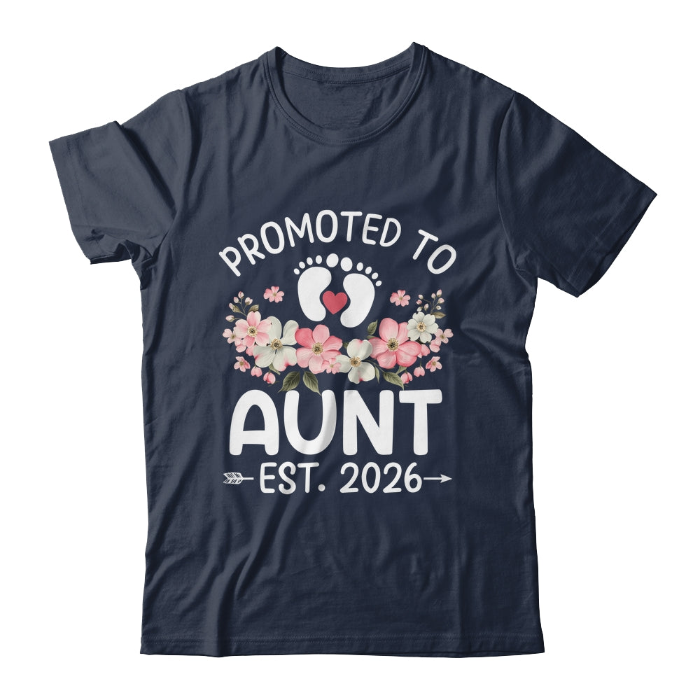 Promoted To Aunt 2026 First Time Floral New Aunt Shirt & Hoodie | teecentury