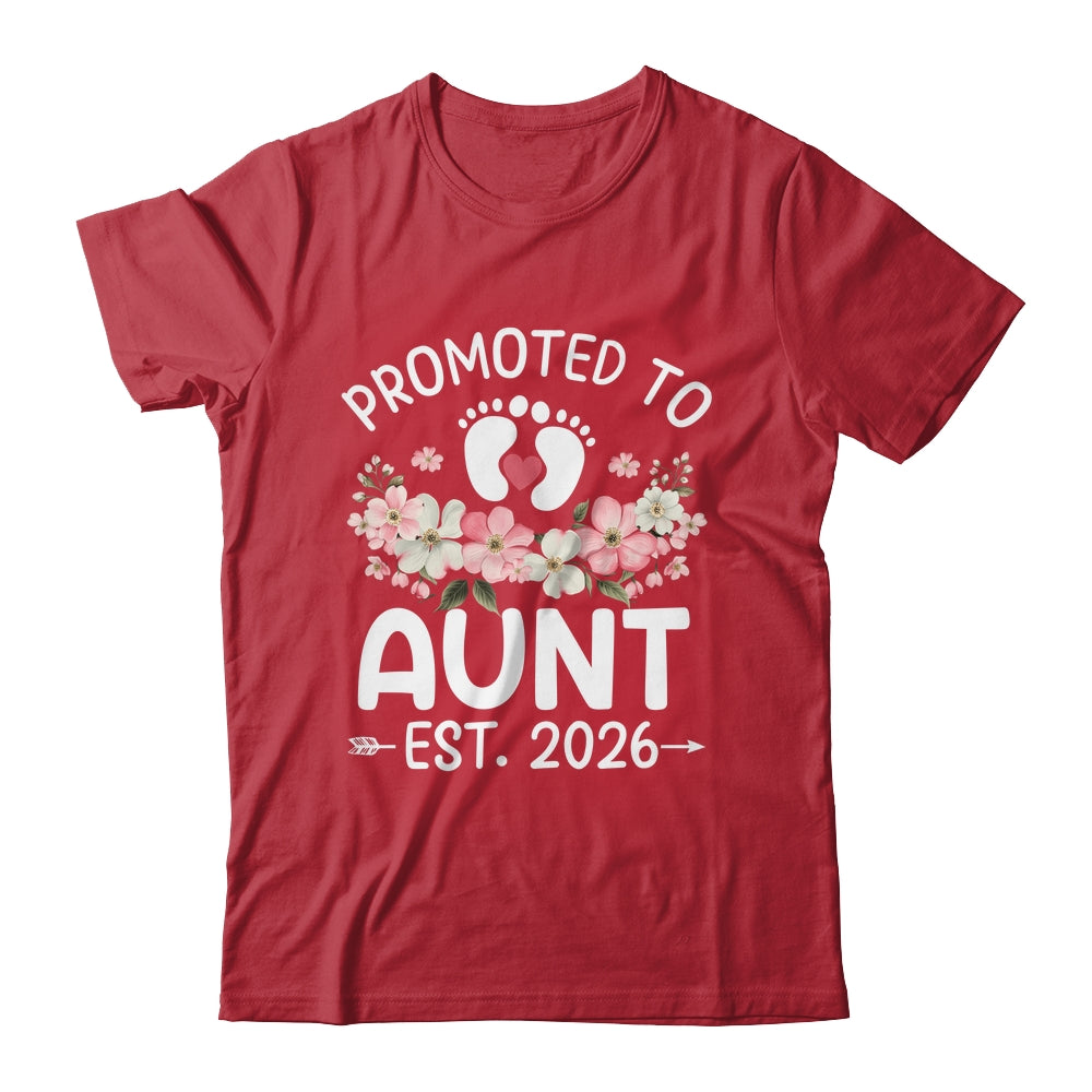 Promoted To Aunt 2026 First Time Floral New Aunt Shirt & Hoodie | teecentury