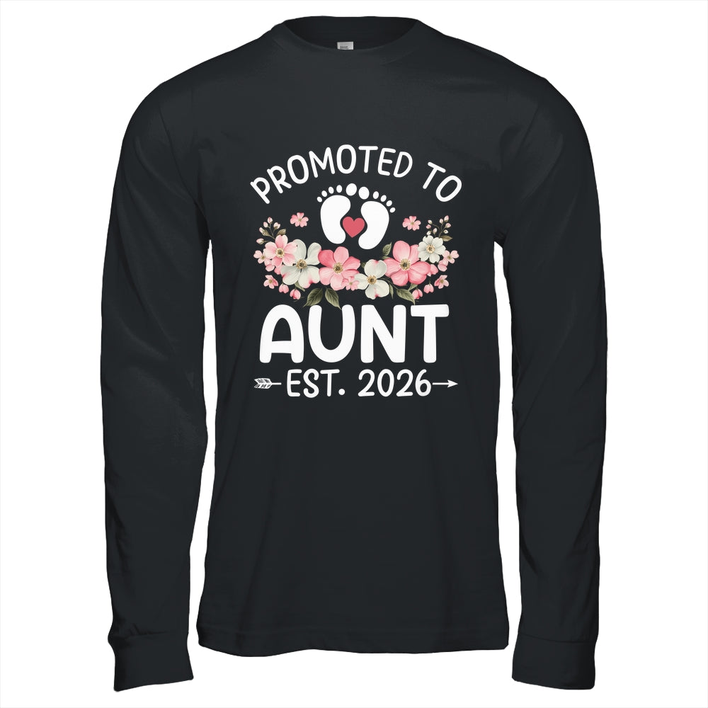 Promoted To Aunt 2026 First Time Floral New Aunt Shirt & Hoodie | teecentury