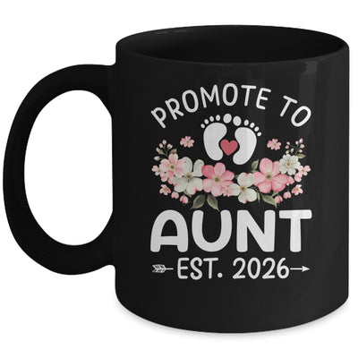 Promoted To Aunt 2026 First Time Floral New Aunt Mug | teecentury