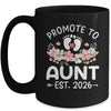 Promoted To Aunt 2026 First Time Floral New Aunt Mug | teecentury